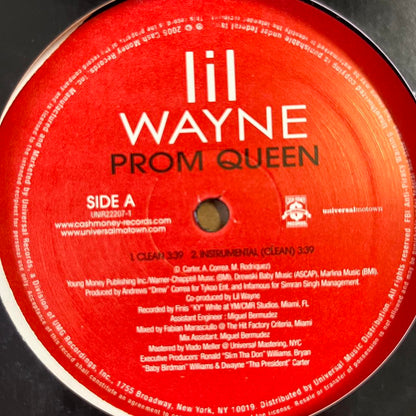 Lil Wayne “Prom Queen” 4 Version 12inch Vinyl