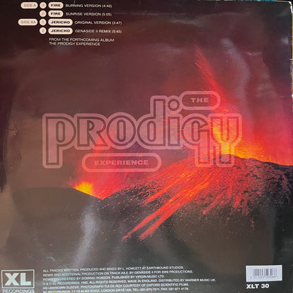 The Prodigy “Fire” / “Jericho” 4 version 12inch vinyl record includes Burning and Sunrise Versions