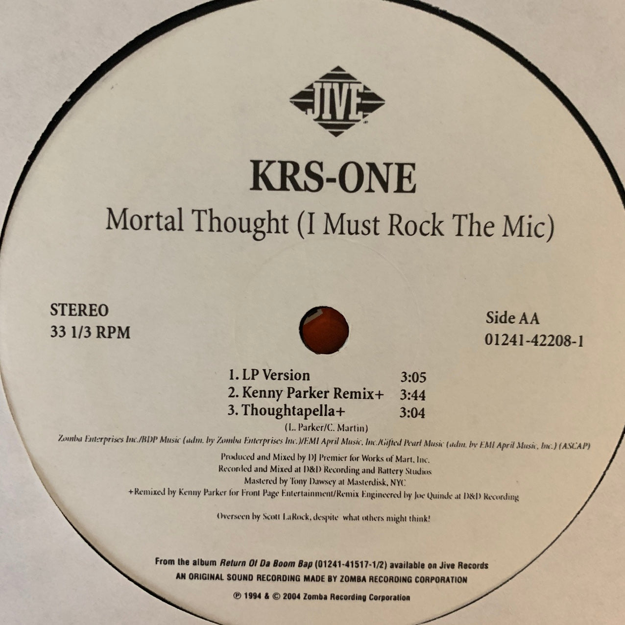 KRS-ONE “Return Of The Boom Bap” 6 Track 12inch Vinyl