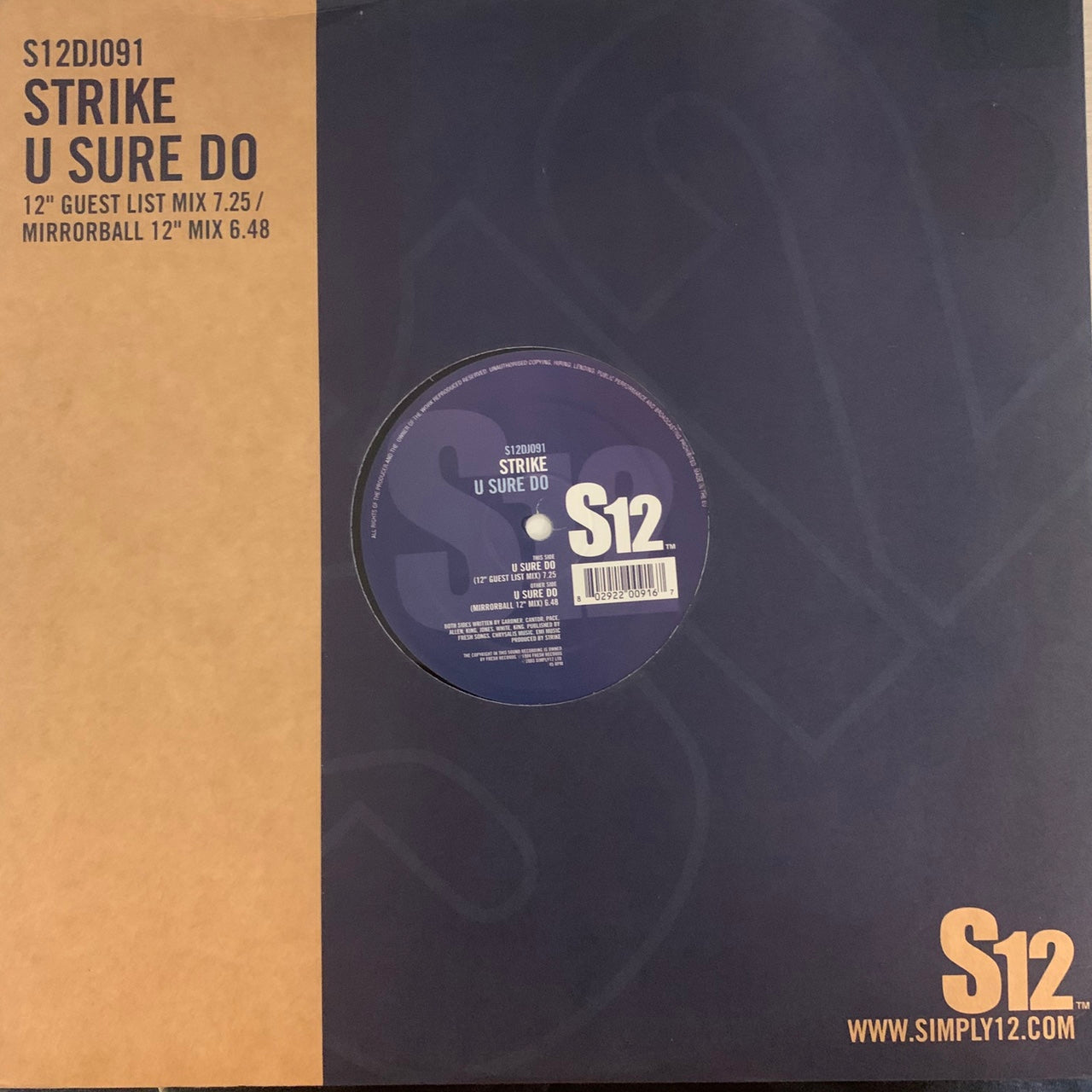 Strike “U Sure Do” 2 Track 12inch Vinyl