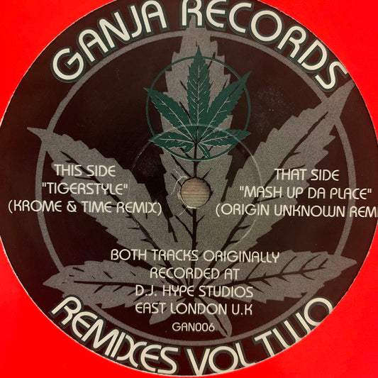 Ganja Records Remixes Vol 2 “Tiger Style” \ “Mash Up Da Place” 2 Track 12inch Vinyl