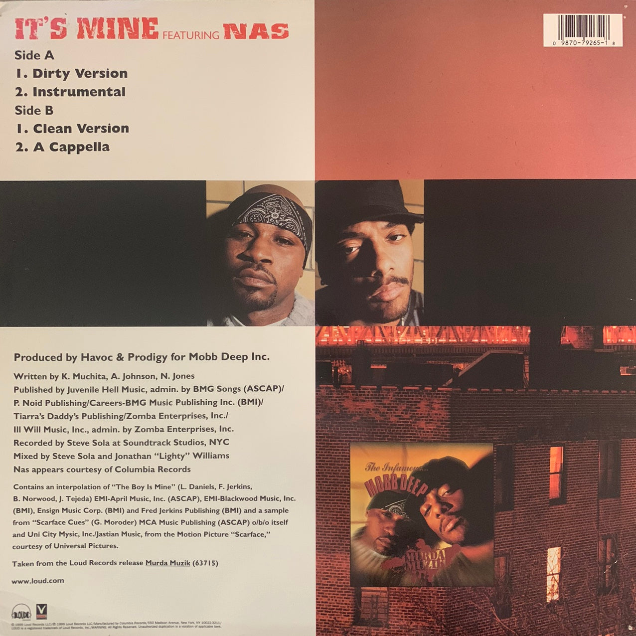 Mobb Deep Feat NAS “It’s Mine” 4 Version 12inch Vinyl