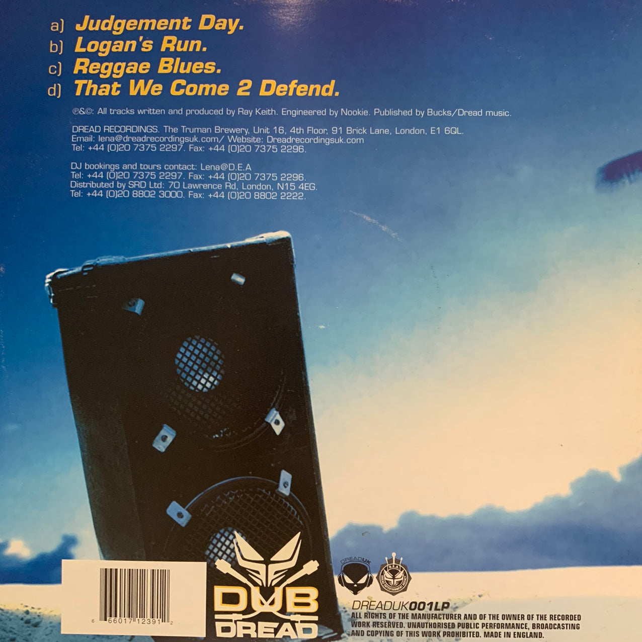 Ray Keith Presents “Dub Dread” 4 Track 12inch Vinyl
