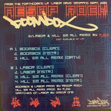 Load image into Gallery viewer, Aesop Rock “Boombox” / “Kill Em All” 7 Track 12inch Vinyl