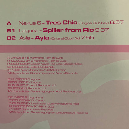 Vinyl Loops Vol 12 Feat Nexus 6, Laguna and Ayala 3 Track 12inch Vinyl