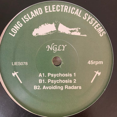 NGLY “Psychosis” on Long Island Electrical System’s L.I.E.S. Records 3 Track 12inch Vinyl