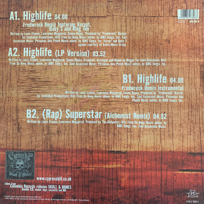 Cypress Hill “Highlife” 4 Track 12inch Vinyl