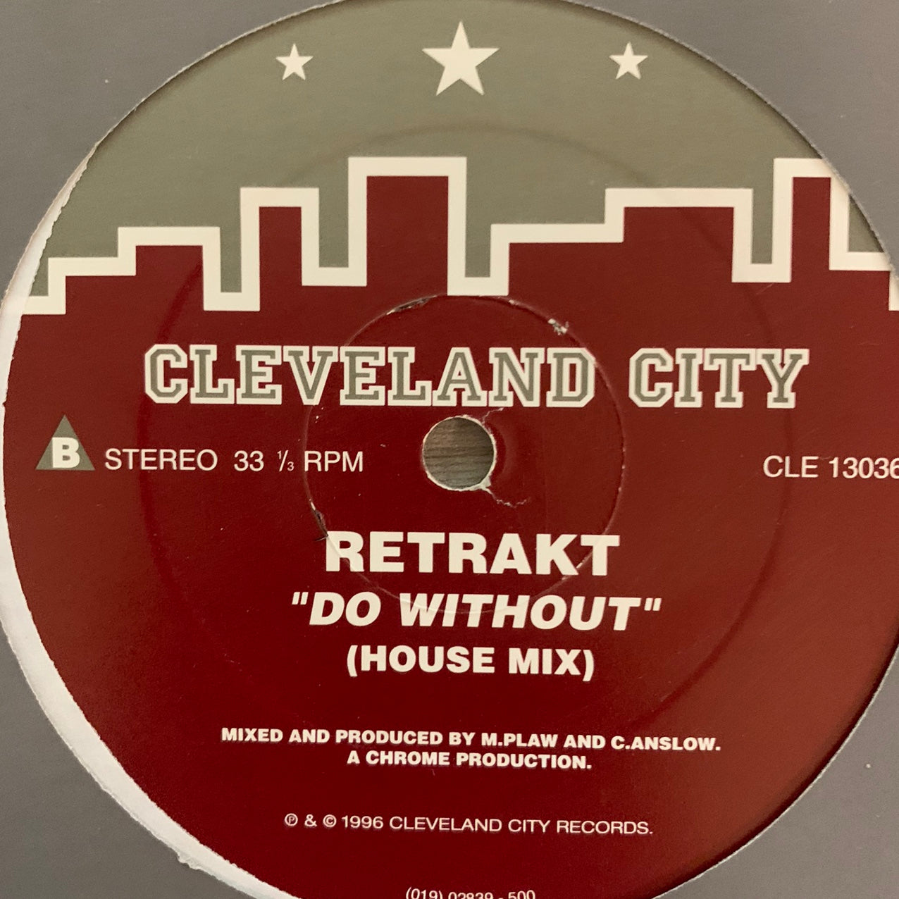 Retrakt “Do Without” on the iconic House Music Label Cleveland City 2 Track 12inch Vinyl