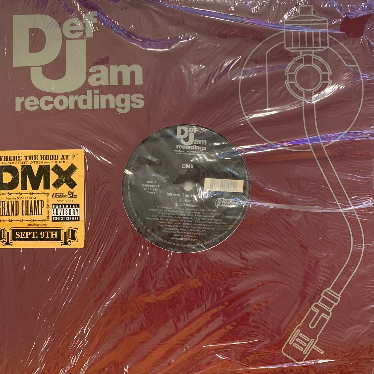 DMX Where The Hood At” 12 Inch Vinyl