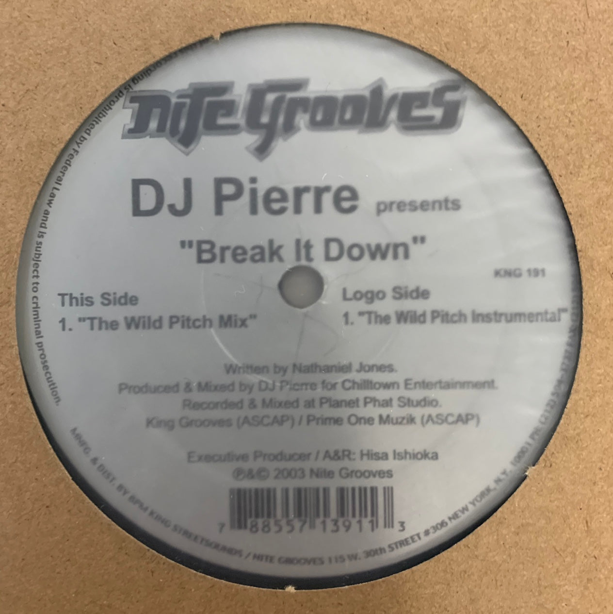 DJ Pierre “Break It Down” 2 Version 12inch Vinyl
