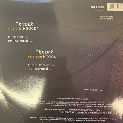 GZA / Genius “Knock Knock” 4 Track 12inch Vinyl