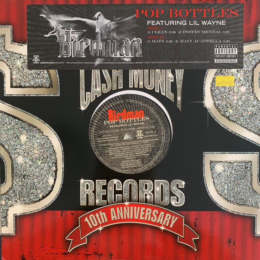 Birdman Feat Lil Wayne “Pop Bottles” 4 Version 12inch Vinyl
