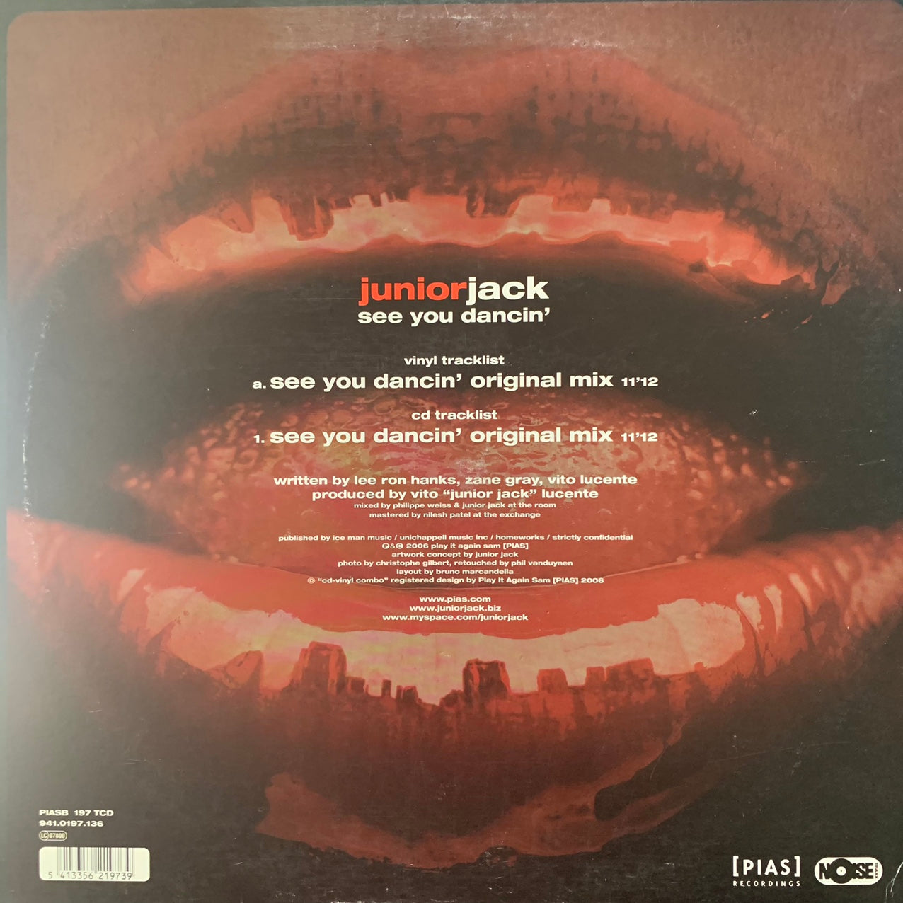 Junior Jack “See You Dancin’” 1 Track limited edition 12inch Vinyl