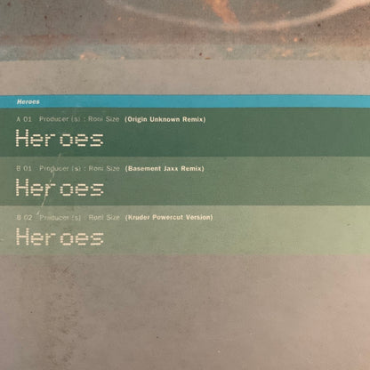 Roni Size “Hero’s” 3 Version 12inch Vinyl