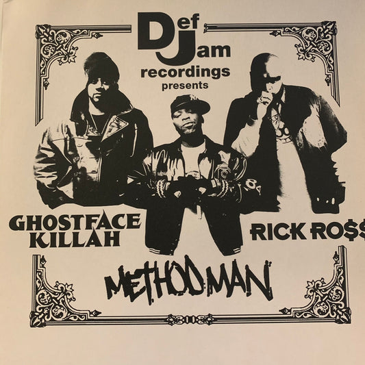 Def Jam Recordings Presents Ghostface Killah, Rick Ross and The Method Man 4 Track 12inch Vinyl