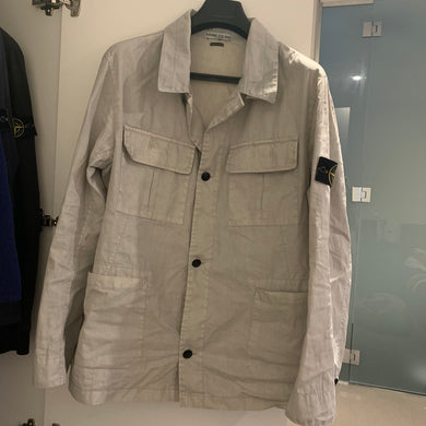 Stone Island Vintage Cream / Pale Grey Summer Jacket / Over Shirt Size XL