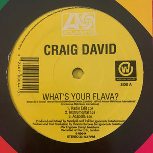 Craig David “What’s Your Flava” 2 x 12inch Vinyl Double Pack,