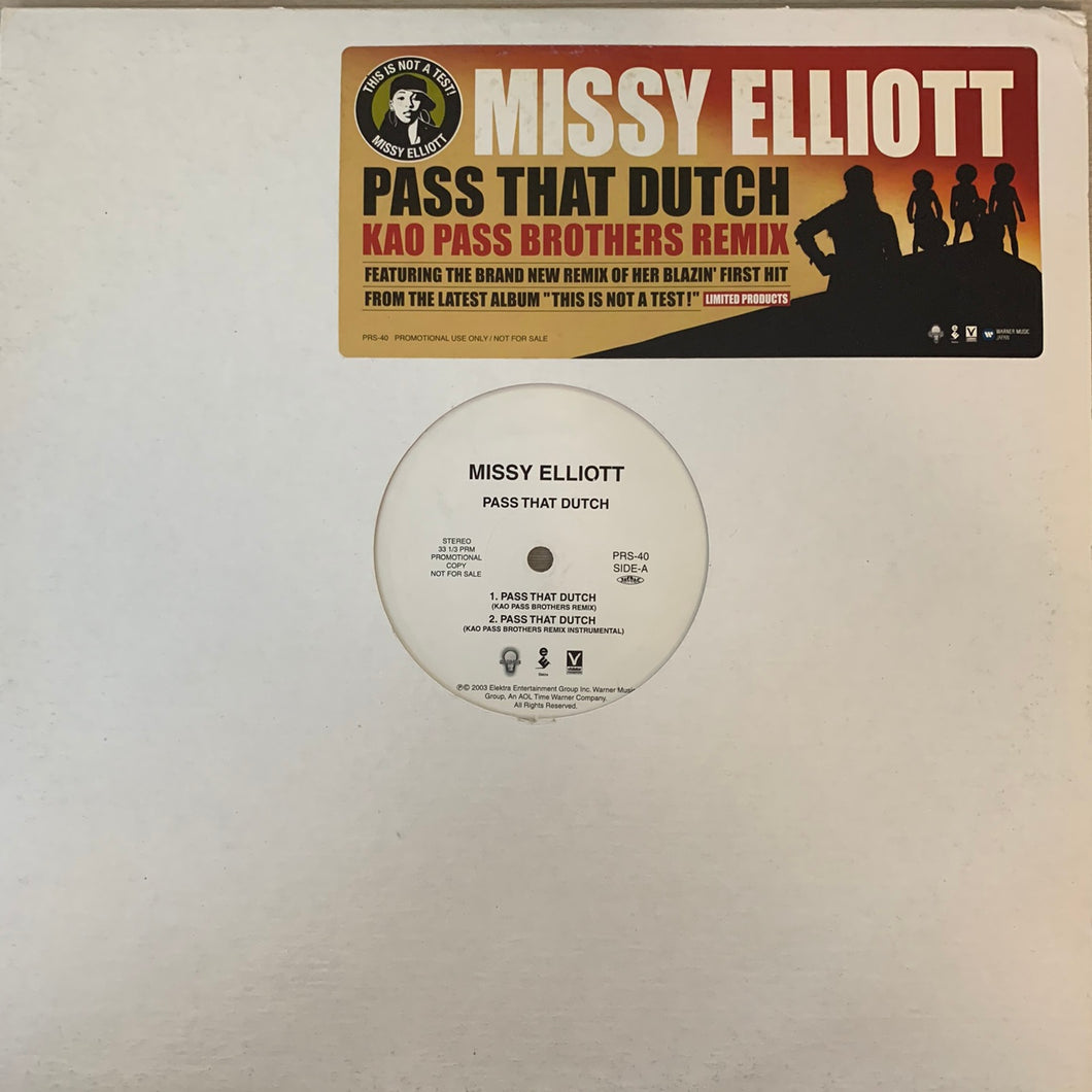 Missy Elliott “Pass That Dutch” Kao Pass Brothers Remix 4 Version 12inch Vinyl