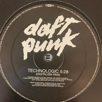 Daft Punk “Technological” Digitalism Remix 1 Track 12inch Vinyl