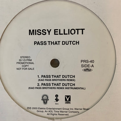Missy Elliott “Pass That Dutch” Kao Pass Brothers Remix 4 Version 12inch Vinyl