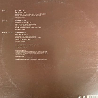 Mark Morrison “Just A Man” / “Backstabbers” 3 Track 12inch Vinyl