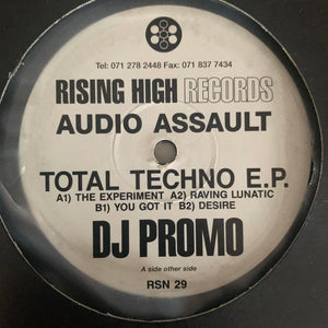 Audio Assault ‘Total Techno EP’ 4 Track 12inch Vinyl Single, Rising High Records