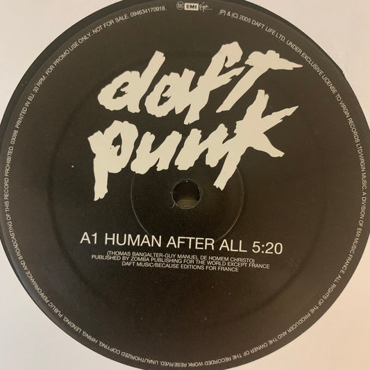 Daft Punk “Human After All” 6 Track 12inch Vinyl Single 2 X Vinyl Double Pack