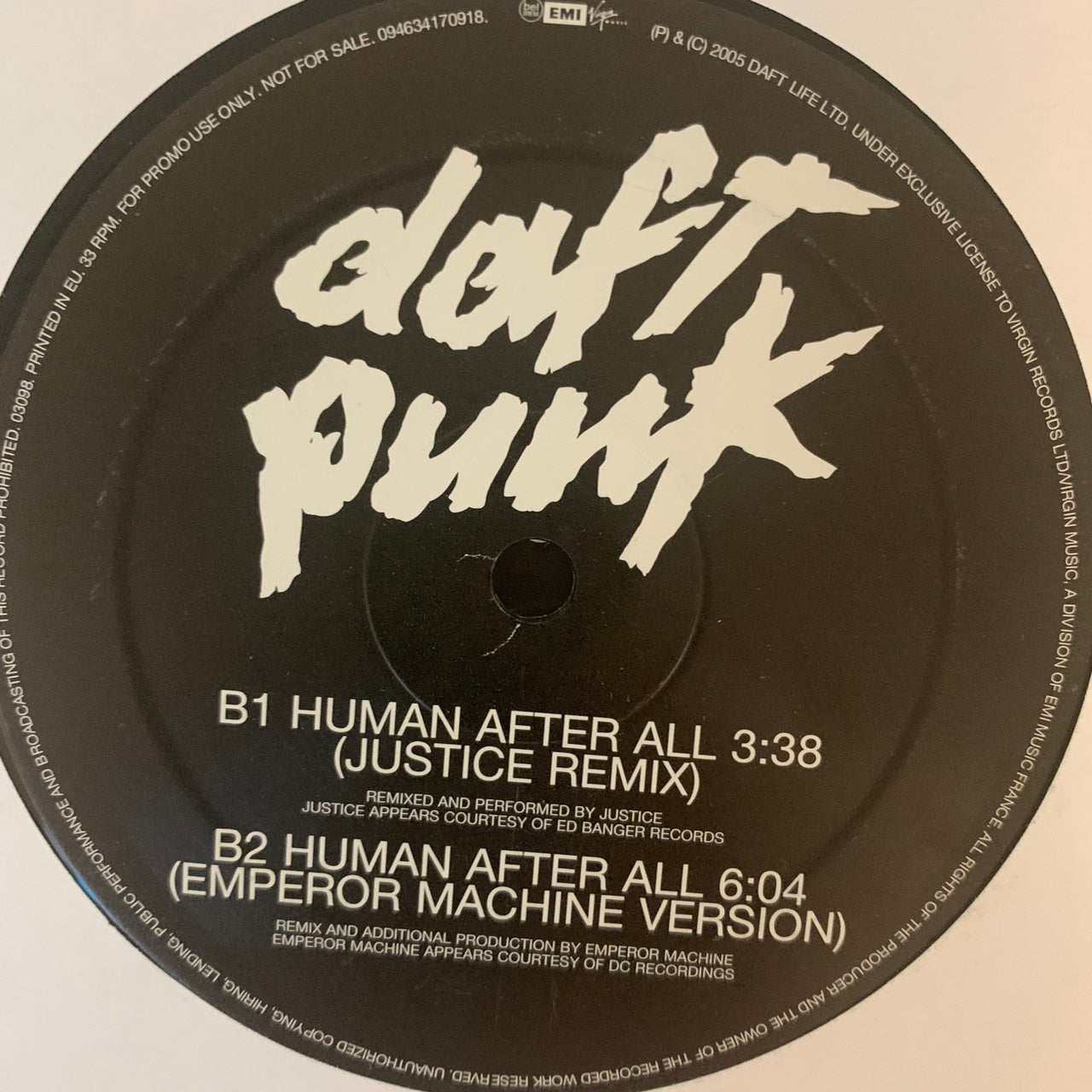 Daft Punk “Human After All” 6 Track 12inch Vinyl Single 2 X Vinyl Double Pack