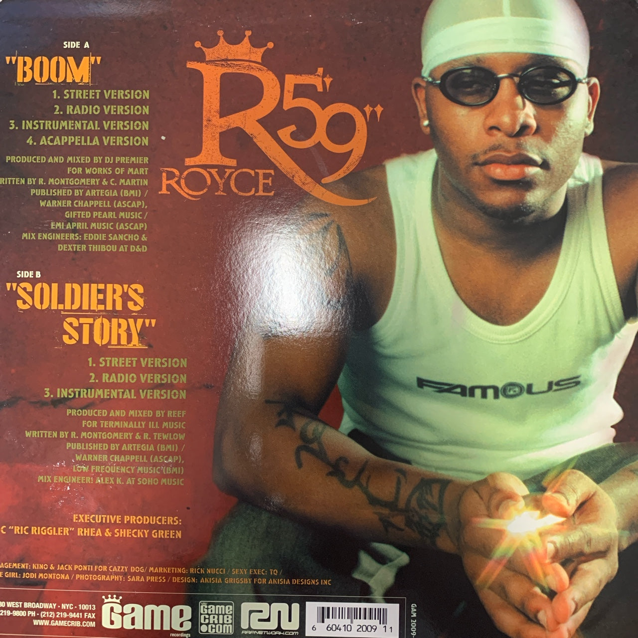 Royce Da 59 “Boom”  / "Soldiers Story" 7 Version 12inch Vinyl