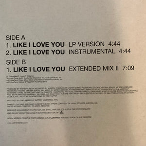 Justin Timberlake “Like I Love You” 3 Version 12inch Vinyl