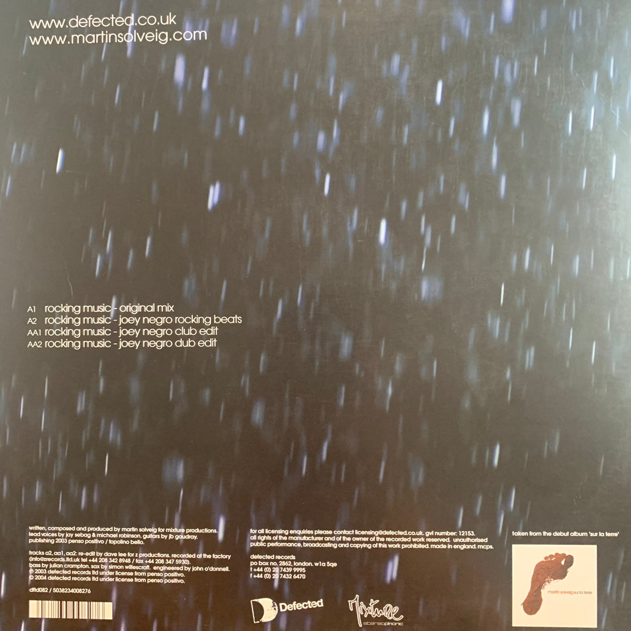 Martin Solveig “Rocking Music” includes Original and Joey Negro Mixes 4 Version 12inch Vinyl