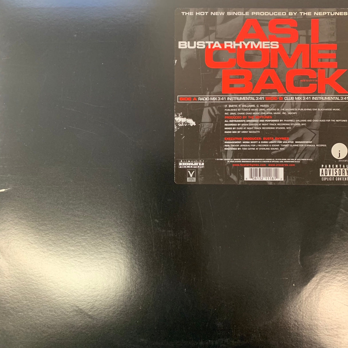 Busta Rhymes “As I Come Back” 4 Track 12inch Vinyl.