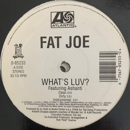 Fat Joe feat Ashanti “What’s Luv” / “Definition Of A Don” Feat Remy Ma 6 Version 12inch Vinyl