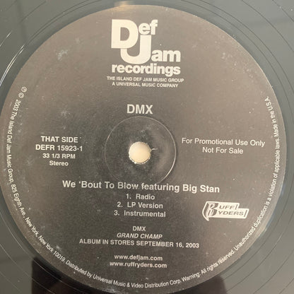 DMX Feat Swizz Beats “Get It On The Floor” 12inch Vinyl