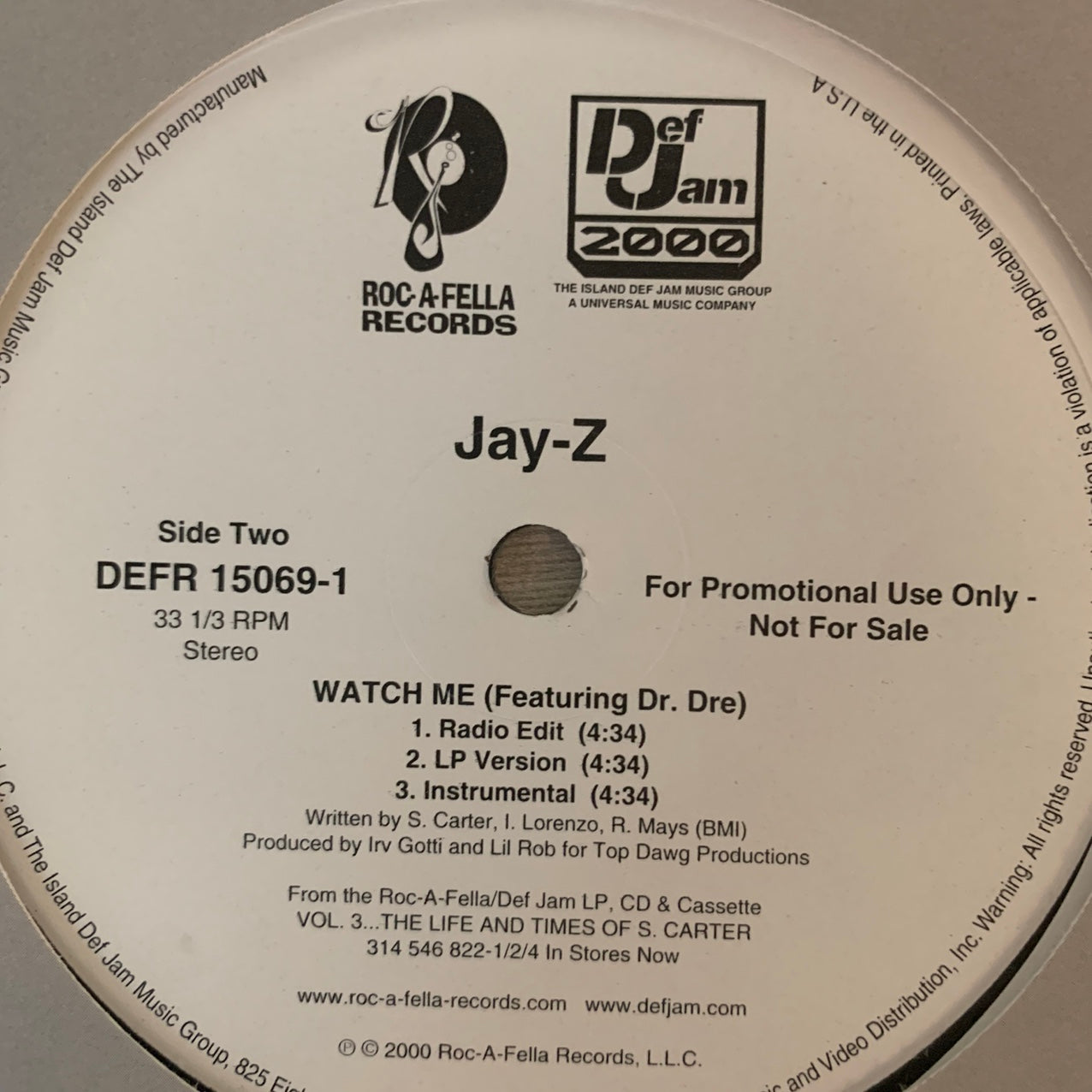 Jay-Z “Big Pimpin” / “Watch Me” Feat Dr Dre 6 Track 12inch Vinyl S