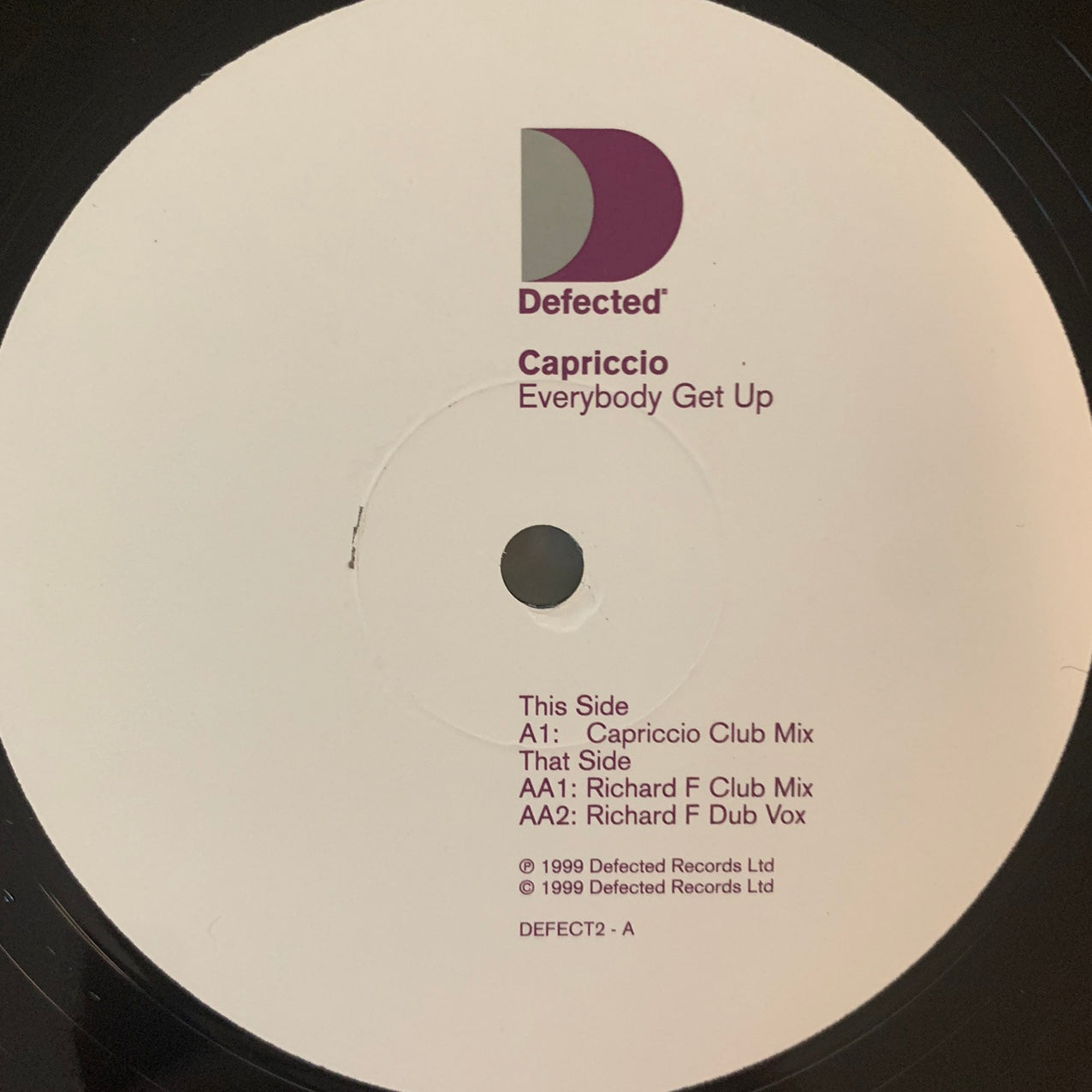 Capriccio “Everybody Get Up” 3 Track 12inch Vinyl