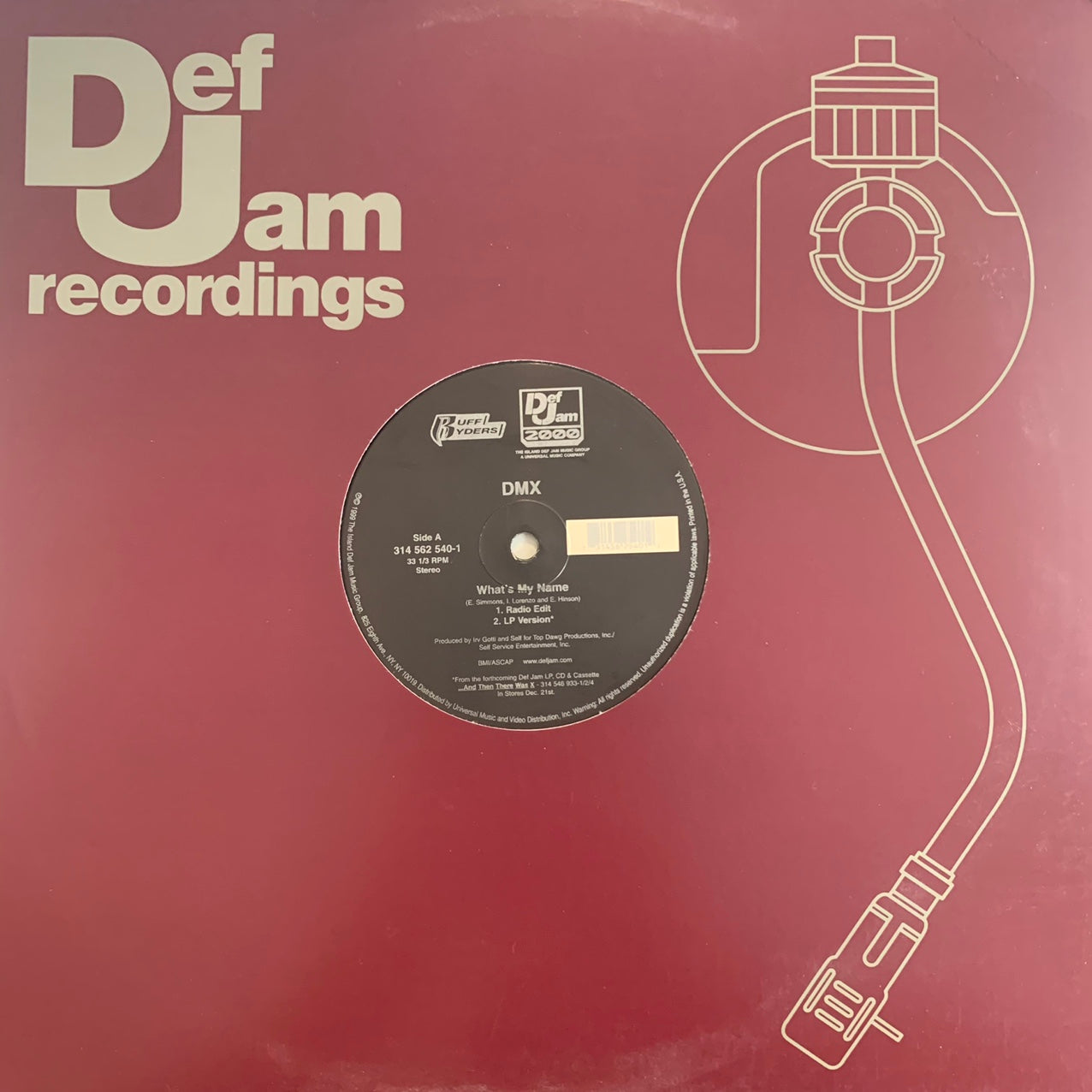 DMX “Whats My Name” 12inch Vinyl