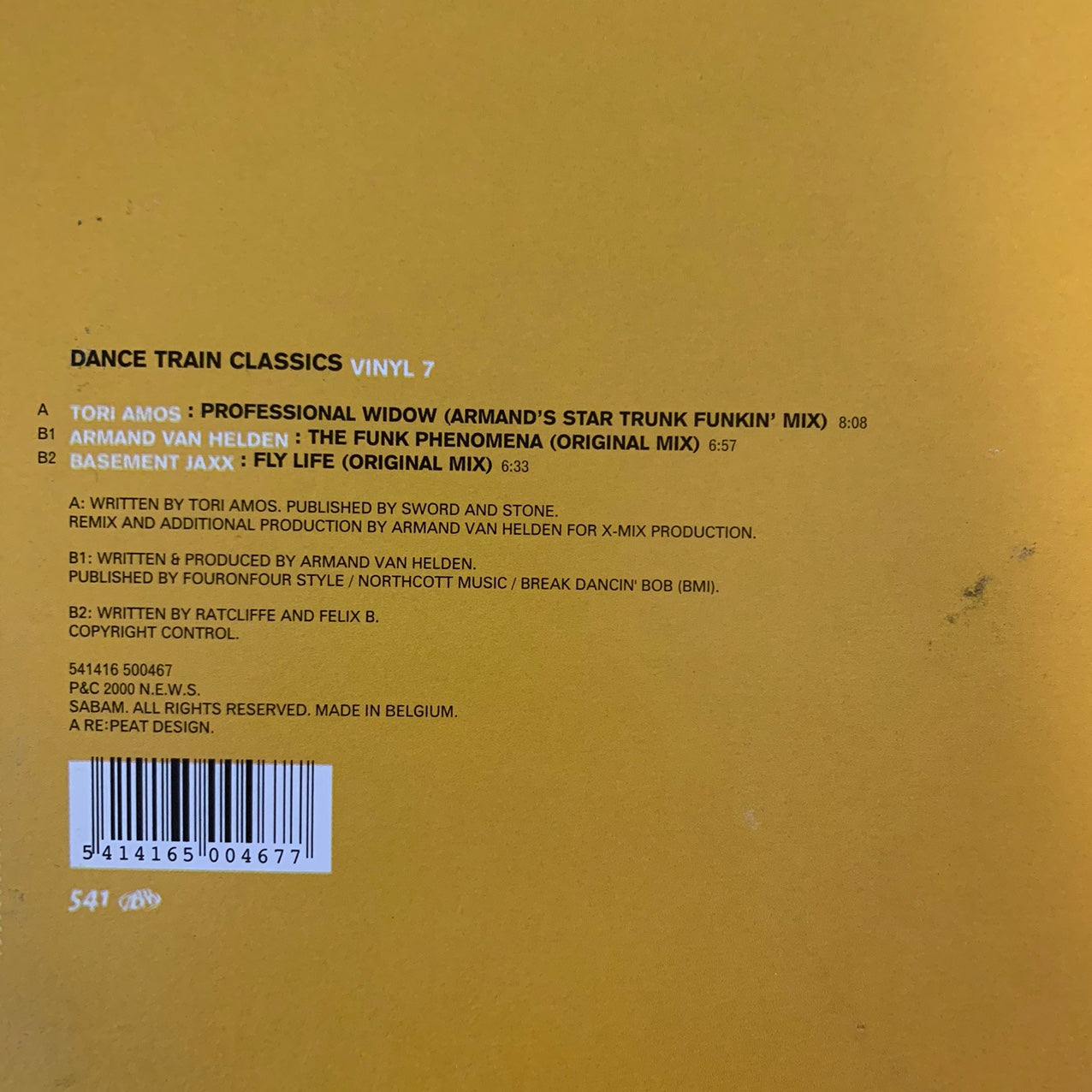Dance Train Classics Vol 7 3 Track 12inch Vinyl Feat Tori Amos, Basement Jaxx and Armand Van Helden