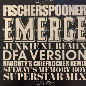 Fischerspooner “Emerge” 2 X 12inch Vinyl Single, Featuring Junkie XL Remix, DFA Version, Naughty’s Chiefrocker Remix, Selway’s Memory Boy Superstar Mix