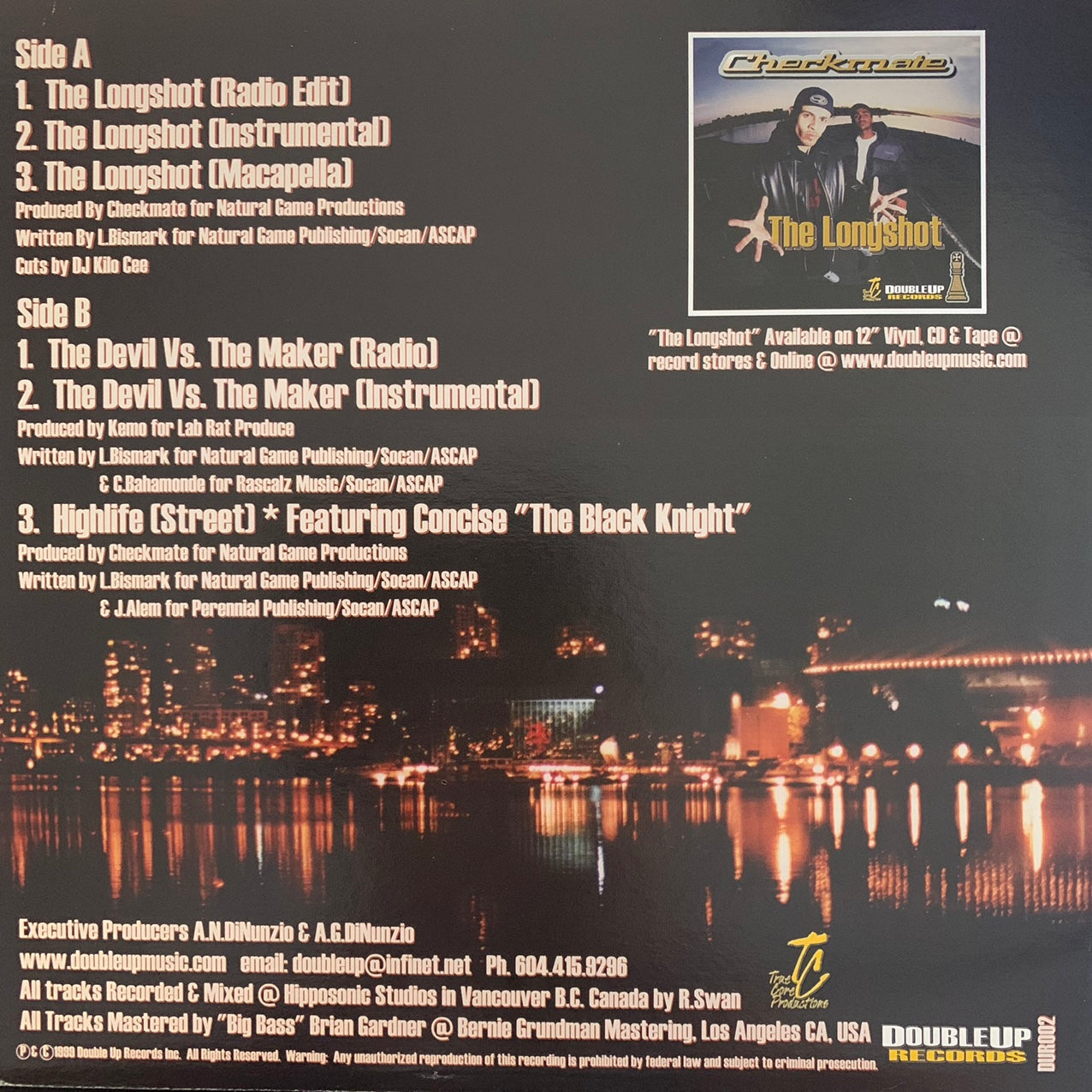 Checkmate “The Longshot” / “The Devil Vs. The Maker” 6 Track 12inch Vinyl