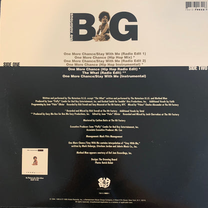 The Notorious BIG “One More Chance” 7 Version 12inch Vinyl,  Featuring Hip Hop Mix, Radio Edits and Instrumentals