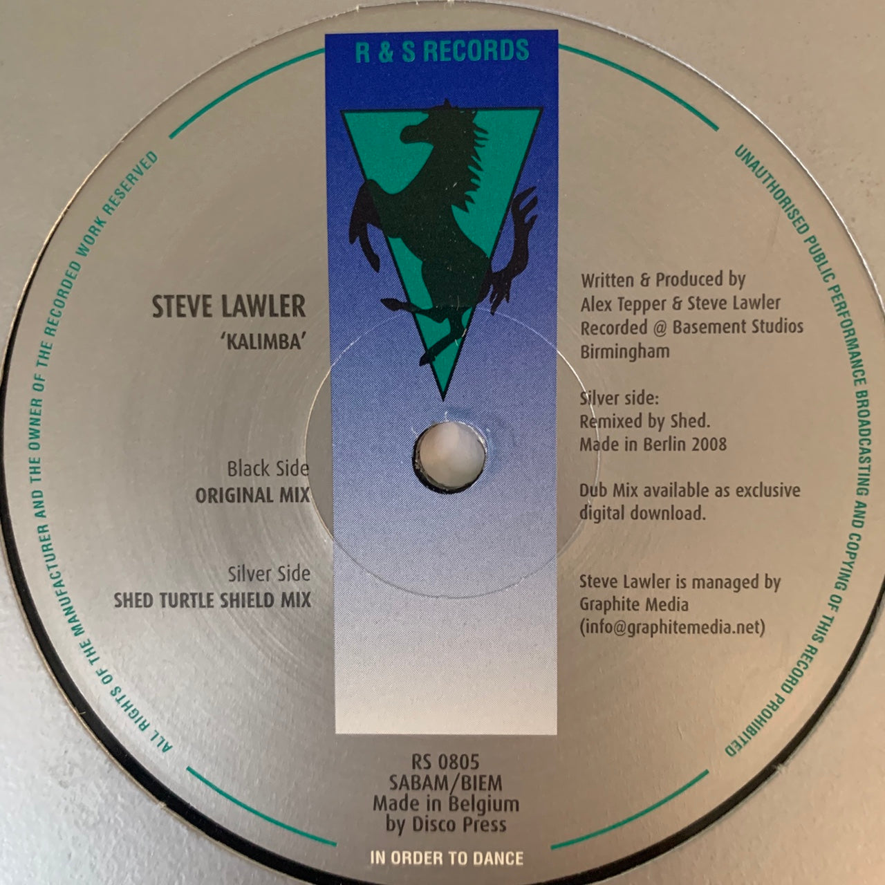 Steve Lawler “Kalimber” 2 Track 12inch Vinyl