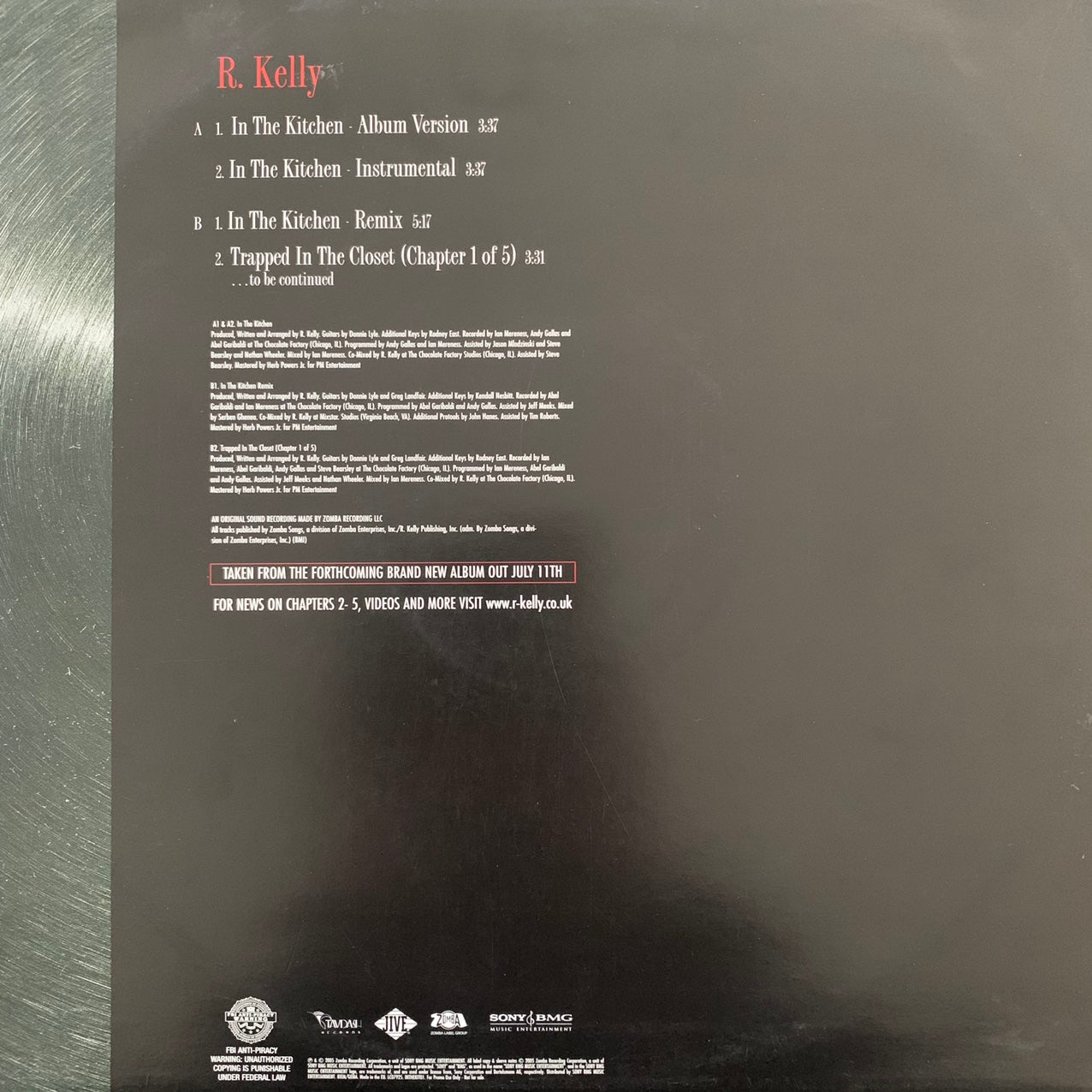 R. Kelly “In The Kitchen” / “Trapped In The Closet ( Chapter 1 of 5 )” 4 Track 12inch Vinyl