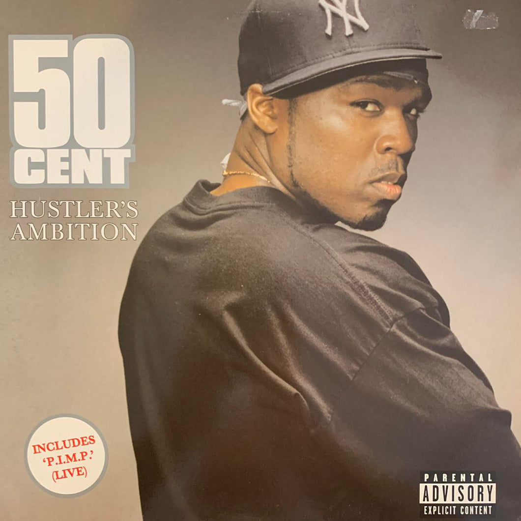 50 Cent “Hustlers Ambition” 3 Track 12inch Vinyl, Featuring Original and Instrumentals plus Live Version of “PIMP