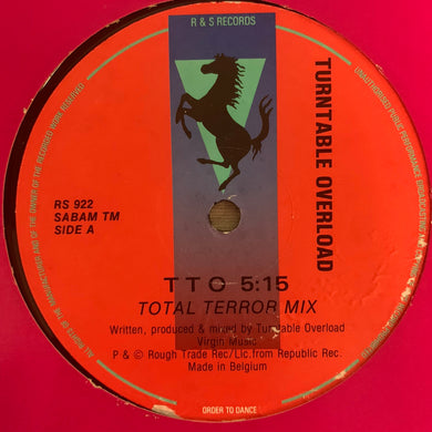 Turntable Overload “TTO” Total Terror Mix / “TTO” Anal Bucket Mix 2 Track 12inch Vinyl