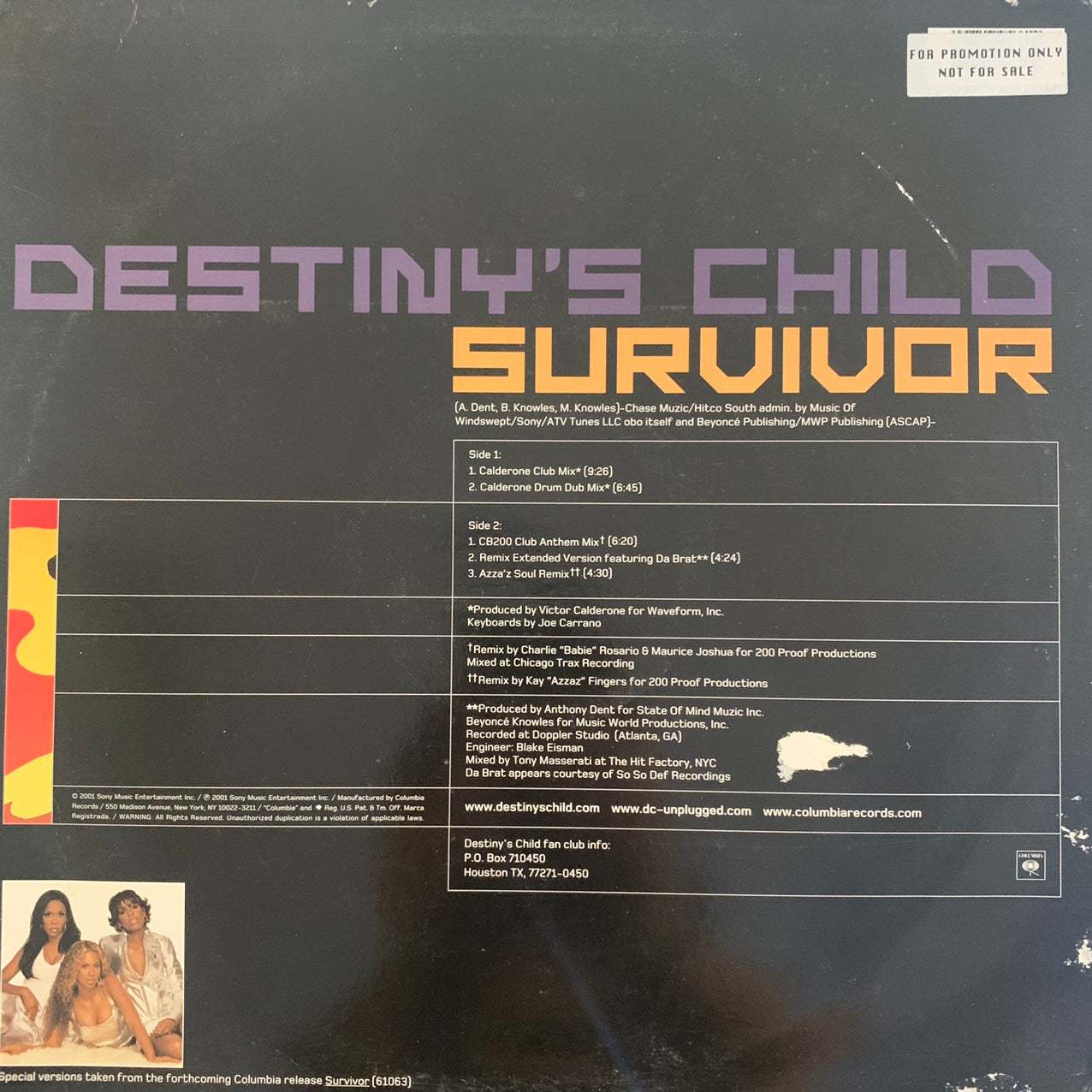 Destiny’s Child “Survivor” 5 Version 12inch Vinyl