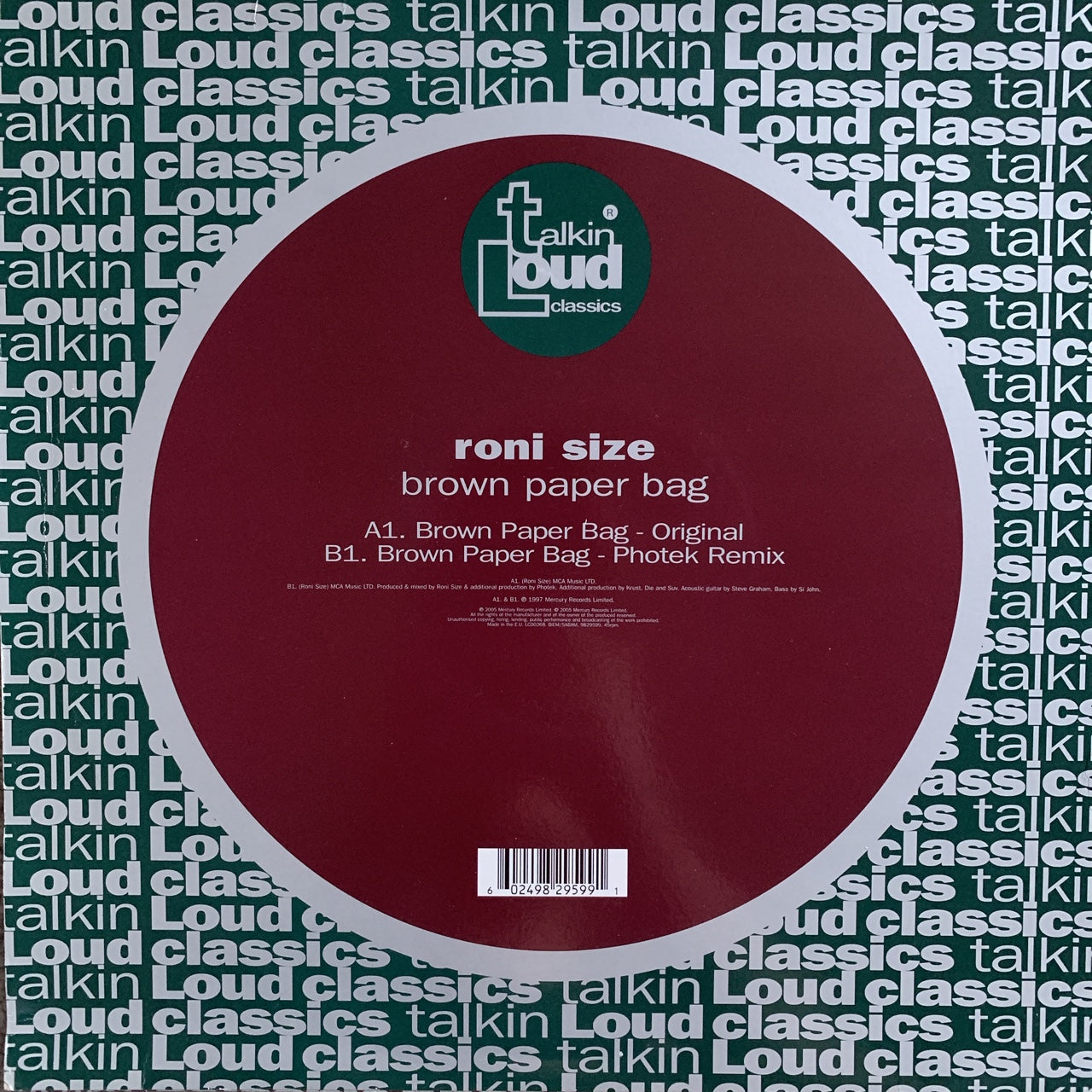Roni Size “Brown Paper Bag” 2 Version 12inch Vinyl