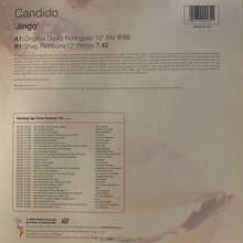 Load image into Gallery viewer, Candido “Jingo” 2 Version 12inch Vinyl Single, Featuring Original David Rodriguez 12” Mix, Shep Pettibone 12” Remix
