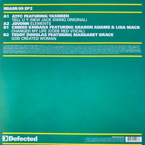 Defected in The House Miami 09 4 Track 12inch Vinyl Single Track Listing In Photos Featuring ATFC, Jovonn and Teddy Douglas,