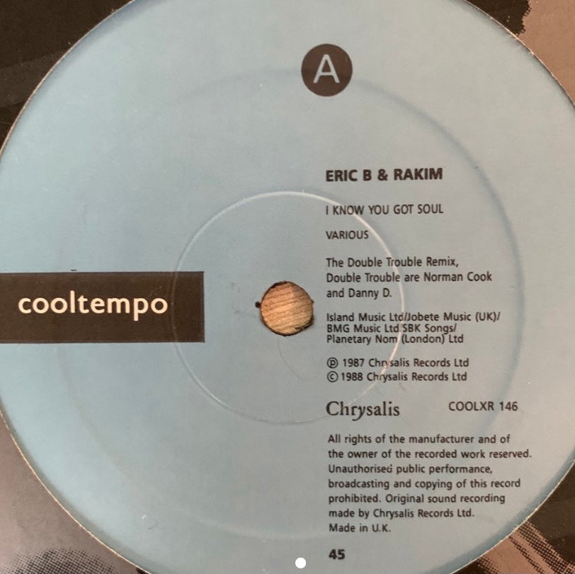 Eric B & Rakim “I know You Got Soul” 3 Track 12inch Vinyl